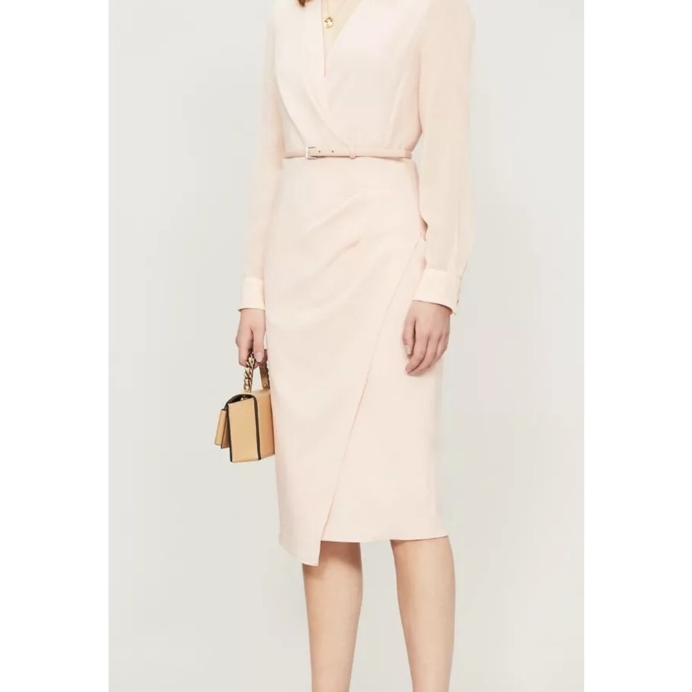 Max Mara “Manuel” Belted Wool Blend Dress